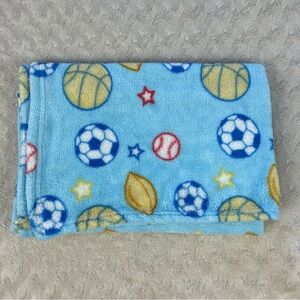 Snugly Baby Sports Balls Baby Blanket Blue Soccer Football Star Basketball Red